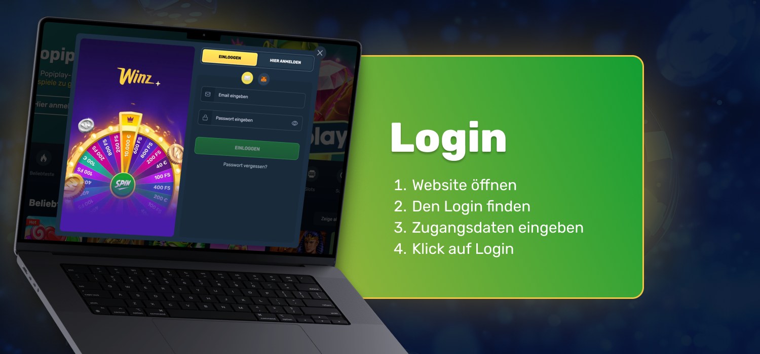 Anmeldung zum Winz Casino Konto