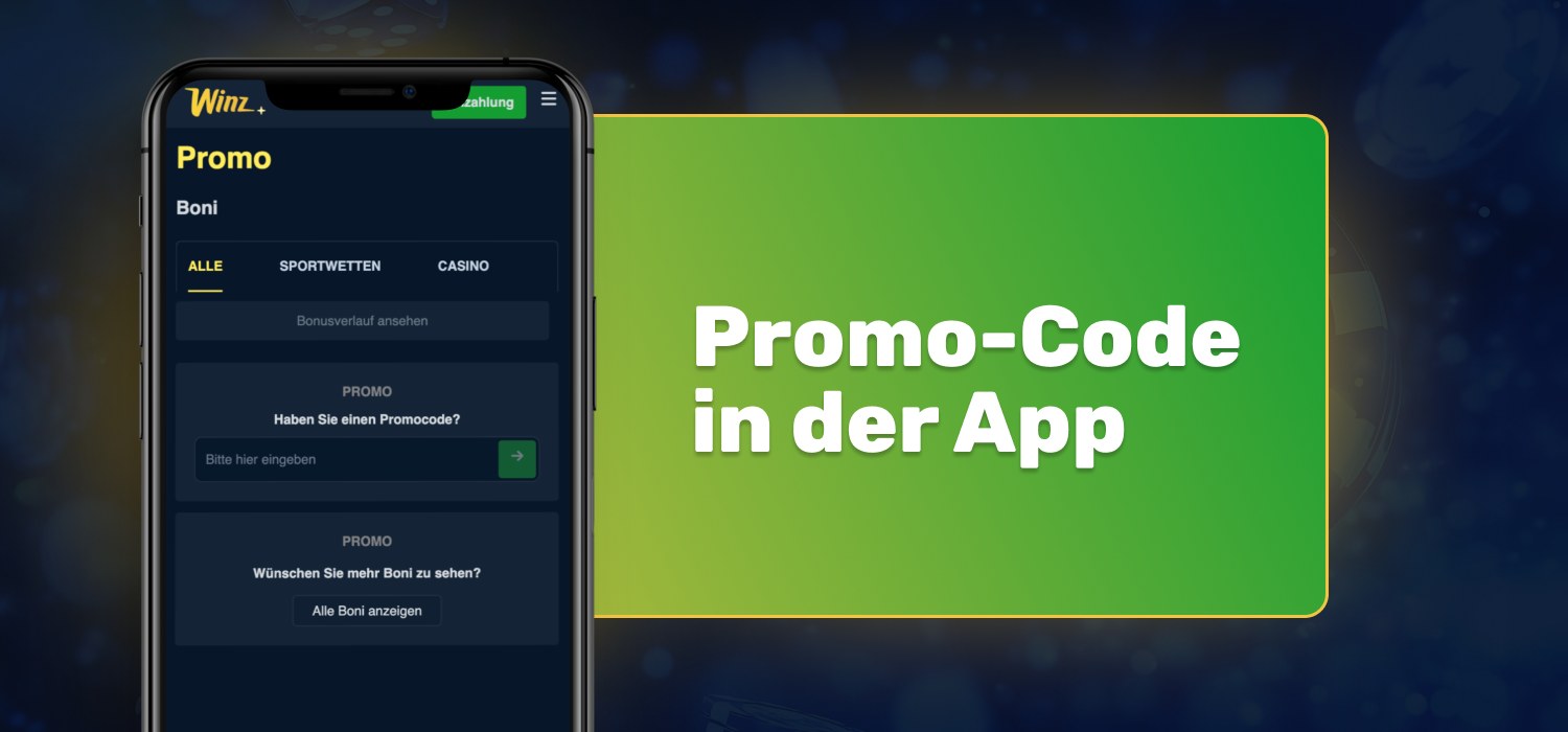 Verwendung eines Promo-Codes in der App